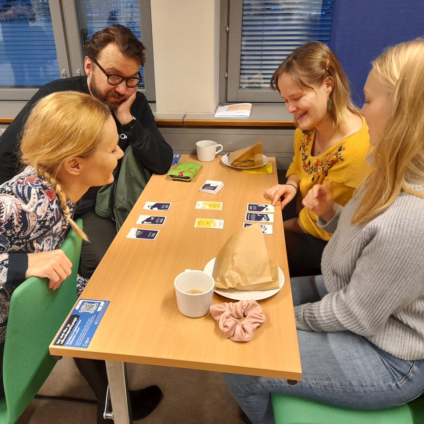 Students play cards